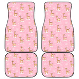 Giraffe Pattern Print Design 01 Front and Back Car Mats