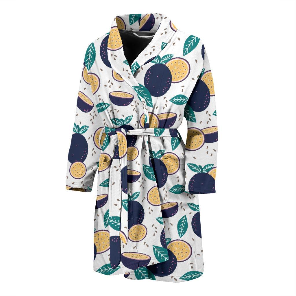 Passion Fruit Pattern Men Bathrobe