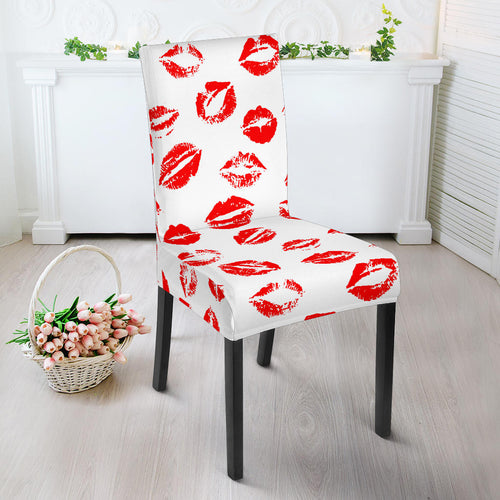 Lips Pattern Print Design 01 Dining Chair Slipcover