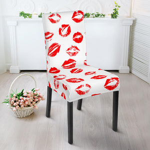 Lips Pattern Print Design 01 Dining Chair Slipcover