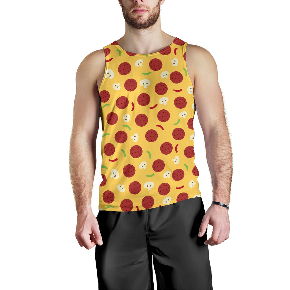 Pizza Salami Mushroom Texture Pattern Men Tank Top