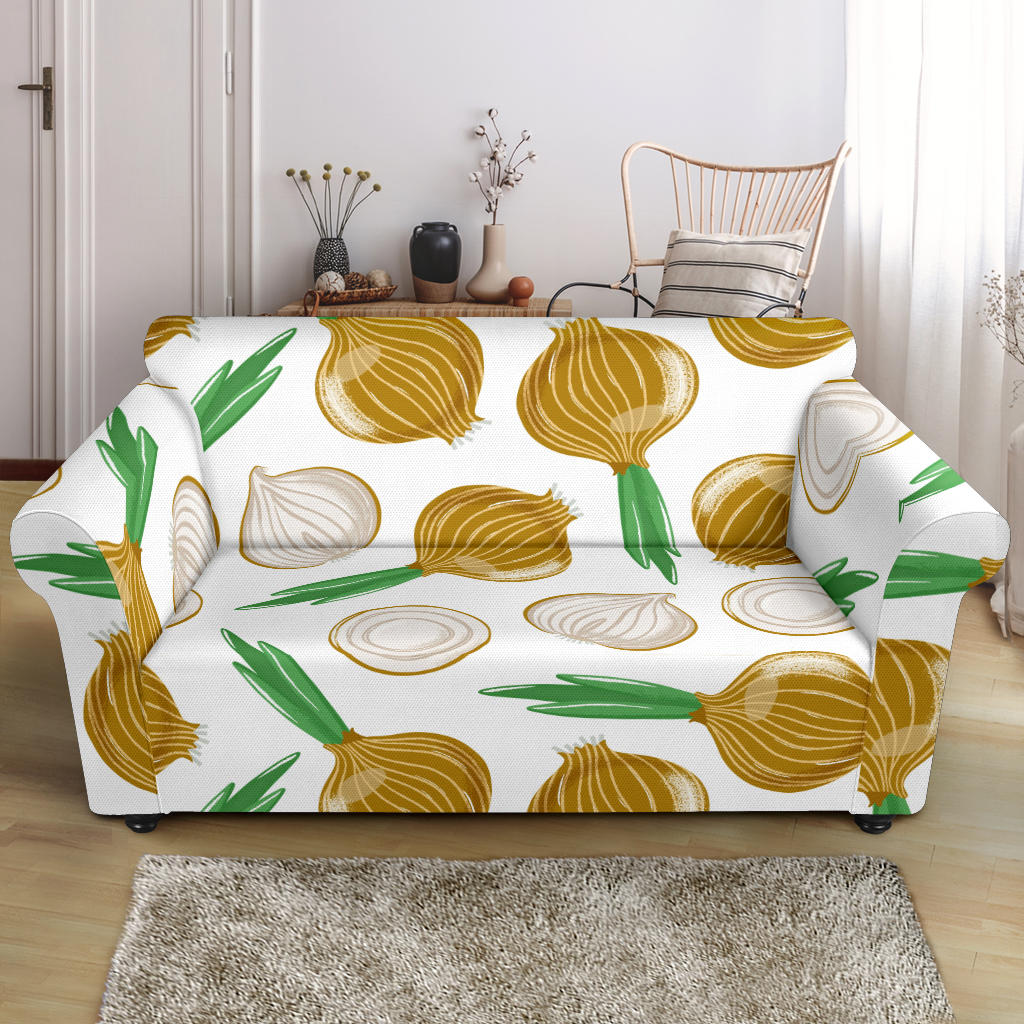 Onion Pattern Background Loveseat Couch Slipcover