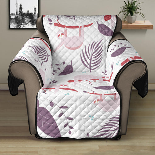 Sloth Leaves Pattern Recliner Cover Protector