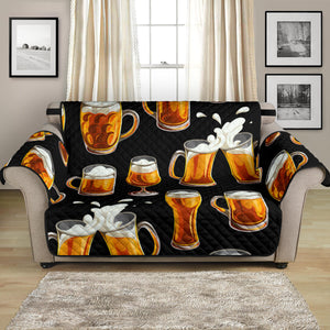 Beer Pattern Background Loveseat Couch Cover Protector