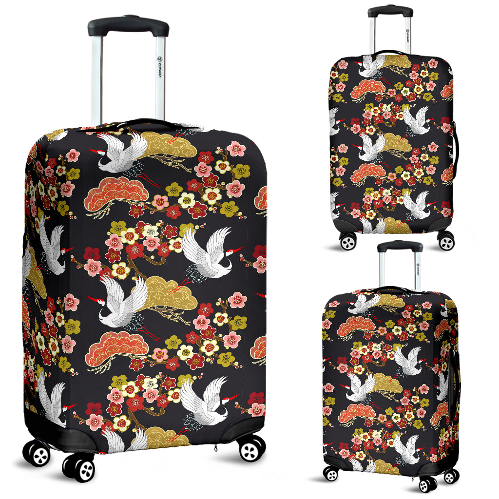 Japanese Crane Pattern Luggage Covers