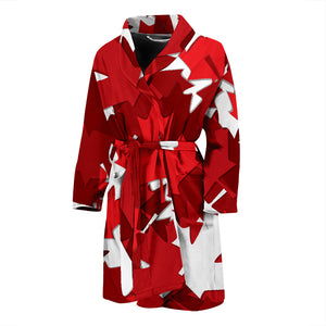 Canadian Maple Leaves Pattern Men Bathrobe