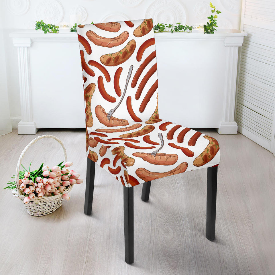 Sausage Pattern Print Design 05 Dining Chair Slipcover
