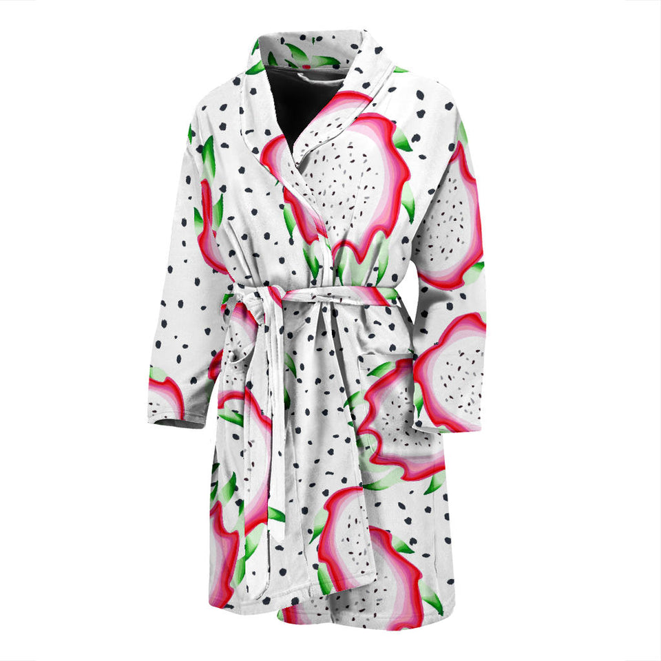 Dragon Fruit Seed Pattern Men Bathrobe