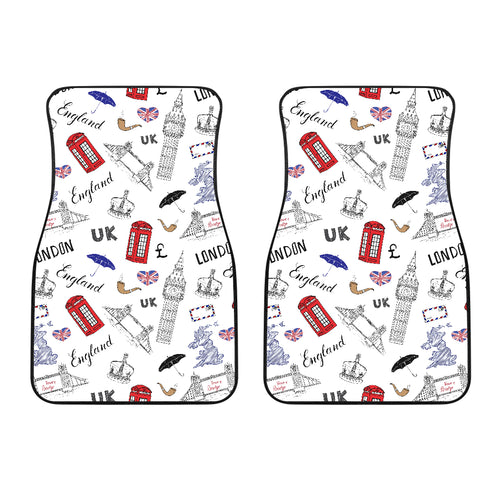 British Pattern Print Design 01 Front Car Mats