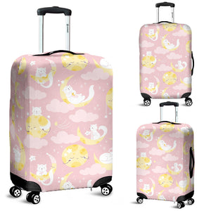 Moon Sleeping Cat Pattern Luggage Covers