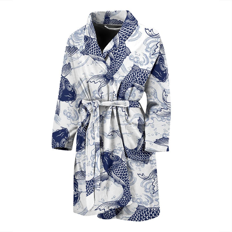 Koi Fish Carp Fish Pattern Men Bathrobe