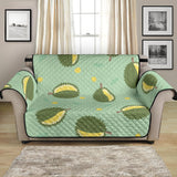 Durian Pattern Green Background Loveseat Couch Cover Protector