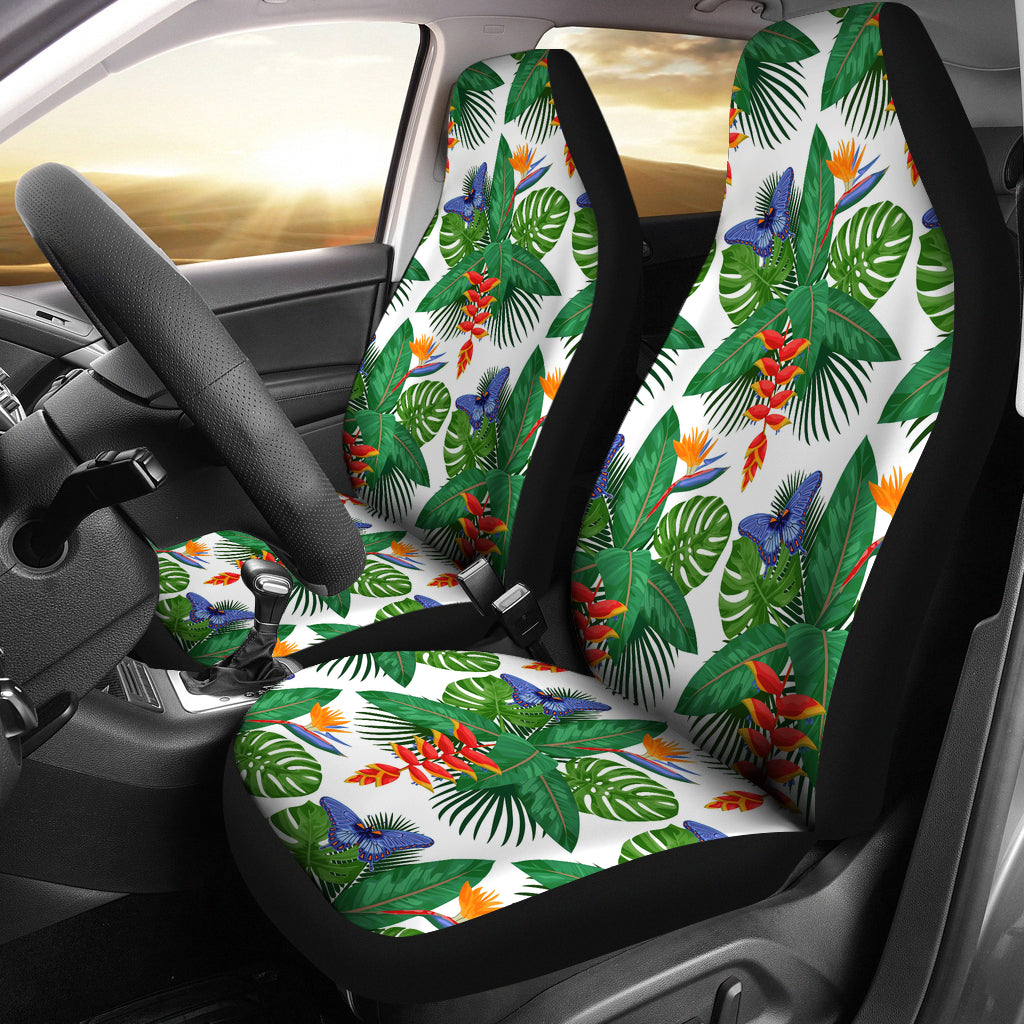 Heliconia Butterfly Leaves Pattern Universal Fit Car Seat Covers