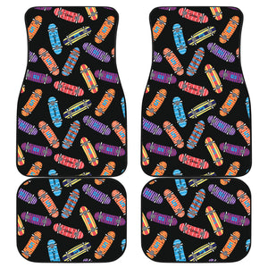 Skate Board Pattern Print Design 04 Front and Back Car Mats