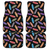 Skate Board Pattern Print Design 04 Front and Back Car Mats