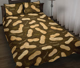 Peanut Pattern Green Background Quilt Bed Set