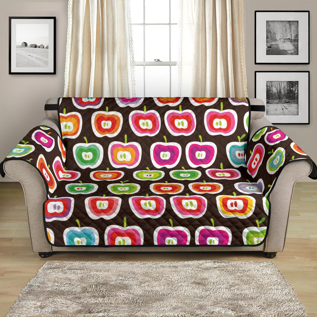 Colorful Apple Pattern Loveseat Couch Cover Protector