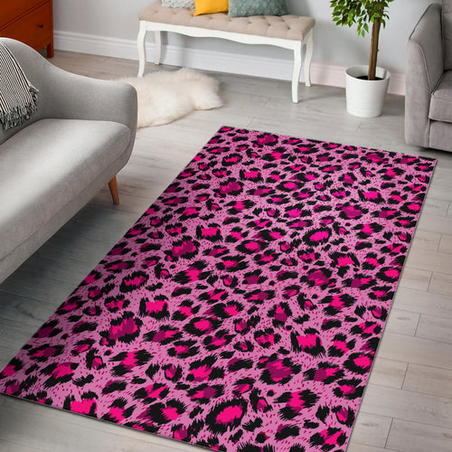 Pink Leopard Skin texture Pattern Area Rug