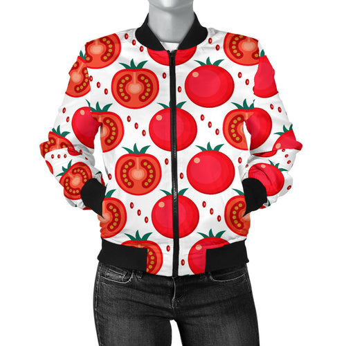 Tomato Pattern Women Bomber Jacket