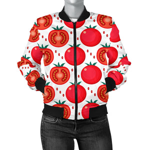 Tomato Pattern Women Bomber Jacket