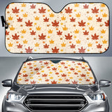 Red and Orange Maple Leaves Pattern Car Sun Shade