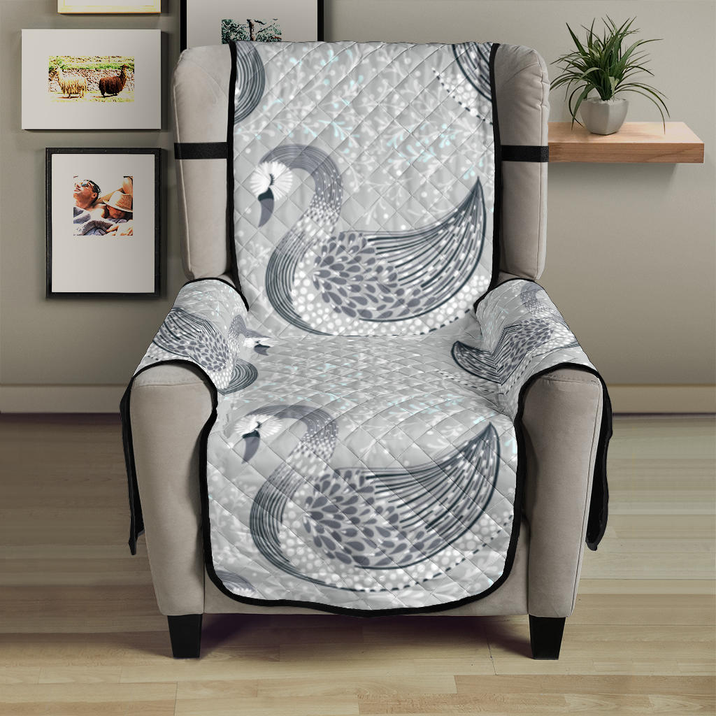 Swan Gray Pattern Chair Cover Protector