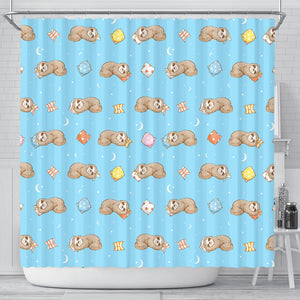 Sleep Sloth Pattern Shower Curtain Fulfilled In US
