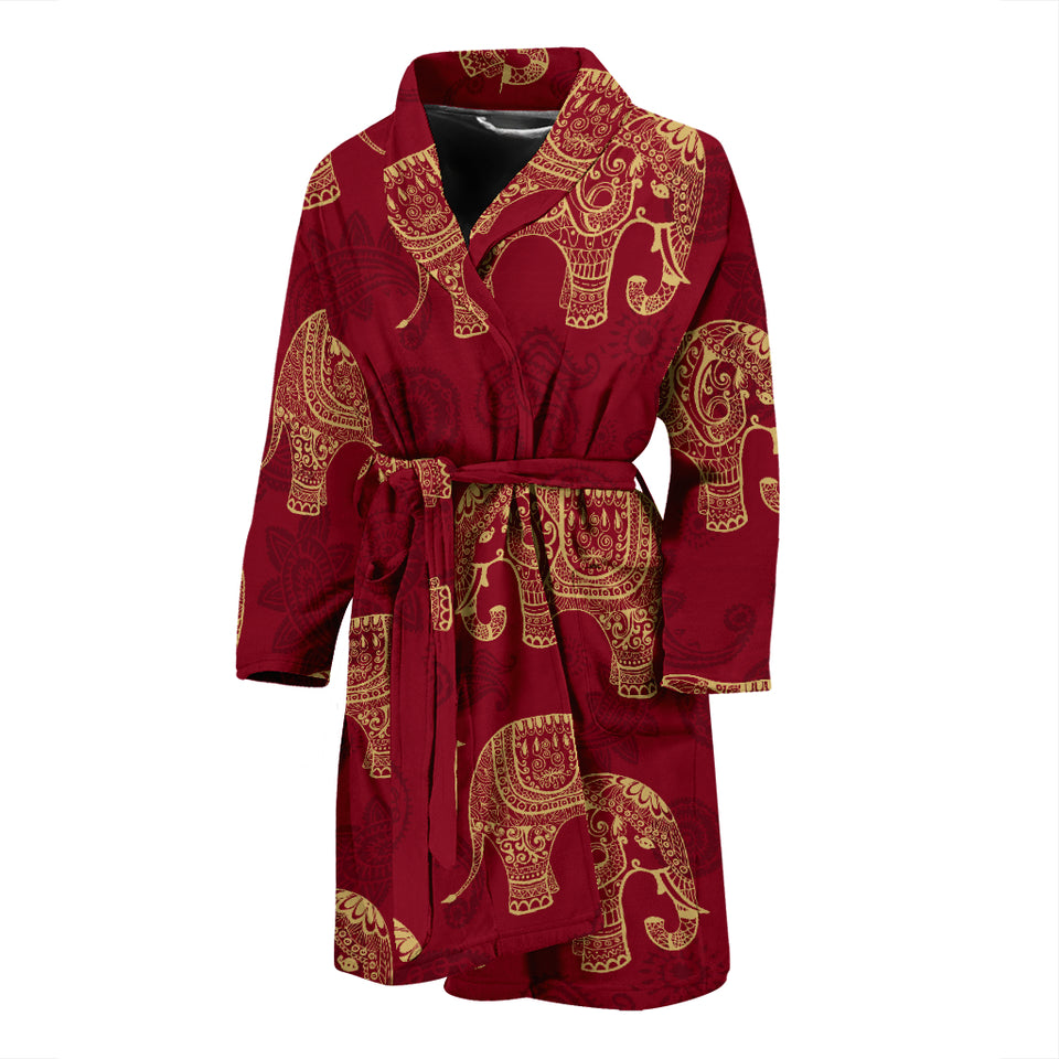 Elephant Tribal Pattern Men Bathrobe
