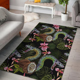 Snake Leaves Coconut Pattern Area Rug