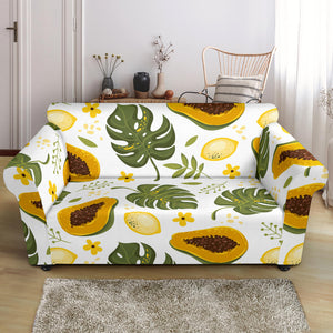 Papaya Leaves Flower Pattern Loveseat Couch Slipcover