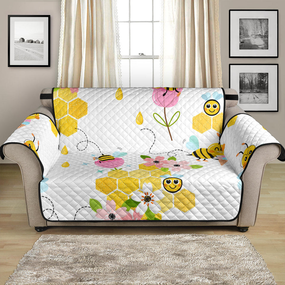 Cute Bee Pattern Loveseat Couch Cover Protector