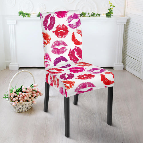 Lips Pattern Print Design 04 Dining Chair Slipcover