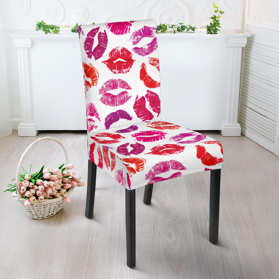 Lips Pattern Print Design 04 Dining Chair Slipcover