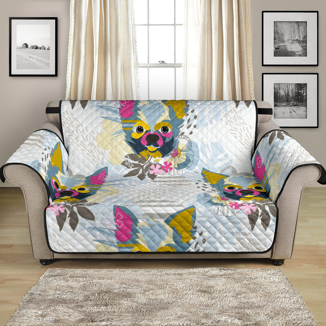 Chihuahua Pattern Loveseat Couch Cover Protector