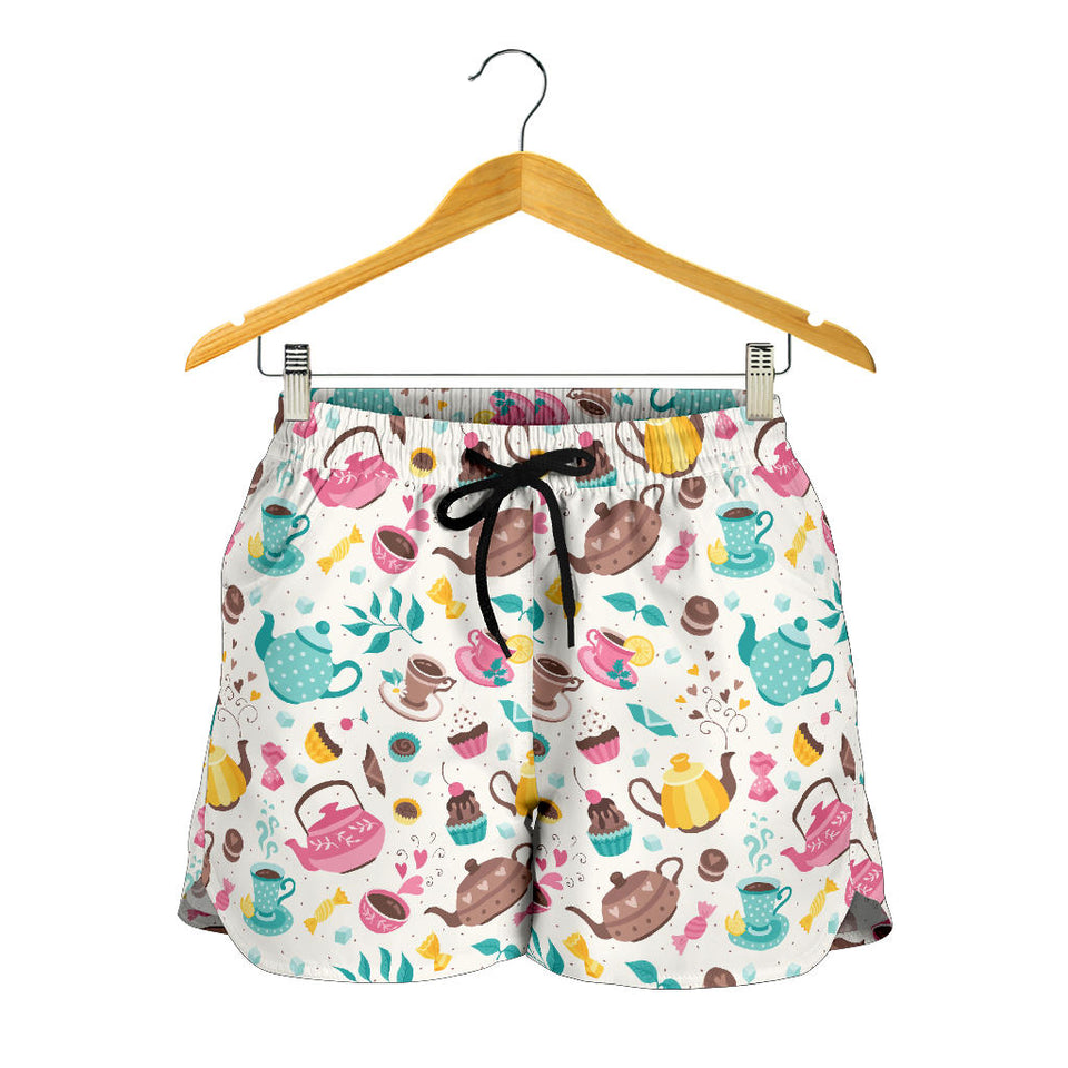 Tea pots Pattern Print Design 05 Women Shorts