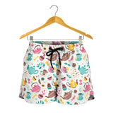 Tea pots Pattern Print Design 05 Women Shorts