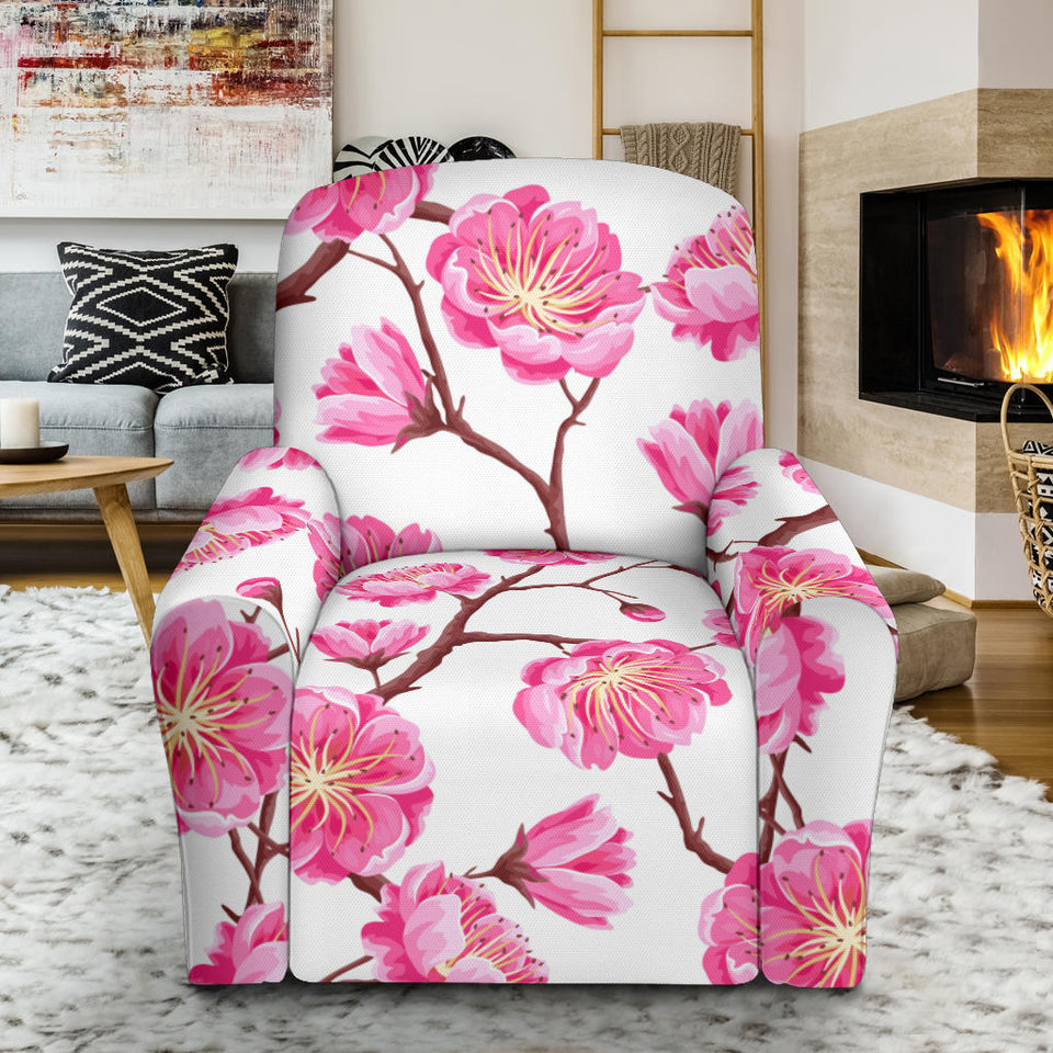 Pink Sakura Pattern Recliner Chair Slipcover