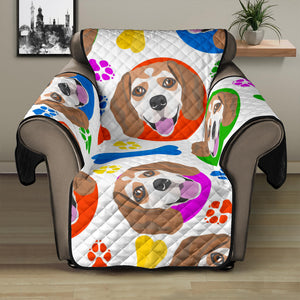 Colorful Beagle Bone Pattern Recliner Cover Protector