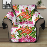 Flamingo Pink Hibiscus Pattern Recliner Cover Protector