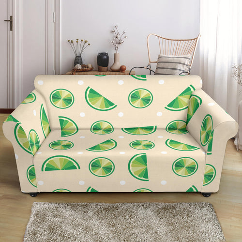 Lime Pattern Loveseat Couch Slipcover