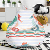 Seahorse Pattern Theme Bean Bag Cover