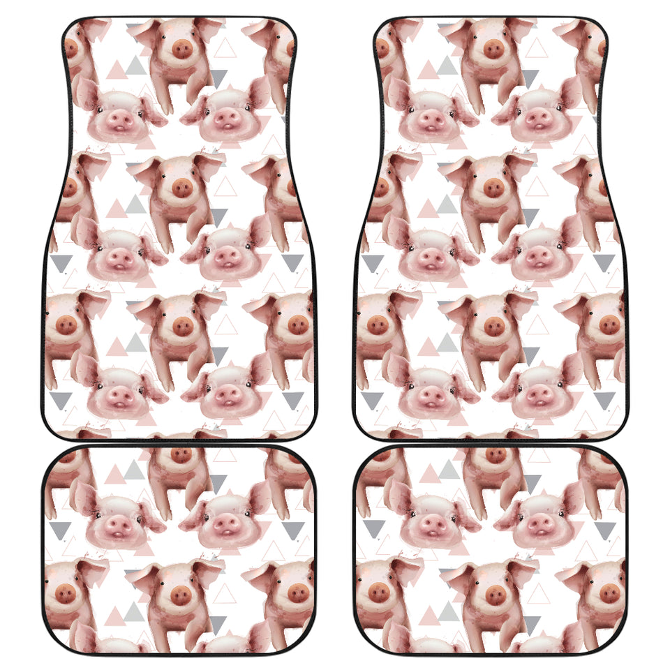 Pig Pattern Print Design 04 Front and Back Car Mats