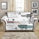 Cute Crocodile Pattern Loveseat Couch Cover Protector