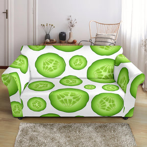 Sliced Cucumber Pattern Loveseat Couch Slipcover