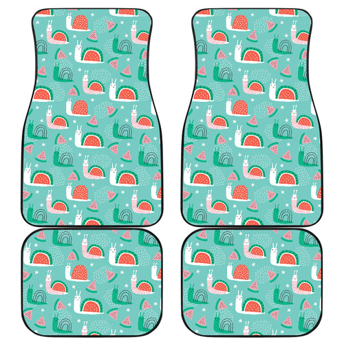 Snail Pattern Print Design 01 Front and Back Car Mats