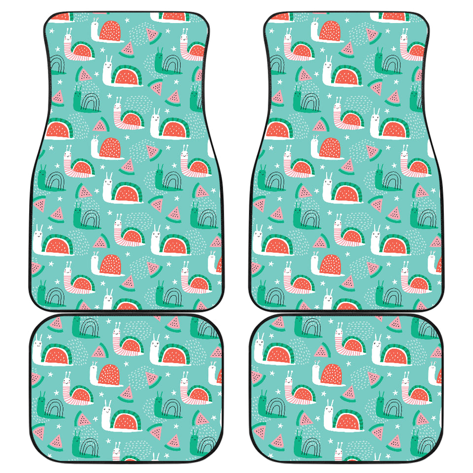 Snail Pattern Print Design 01 Front and Back Car Mats