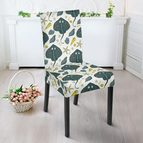 Stingray Pattern Print Design 03 Dining Chair Slipcover