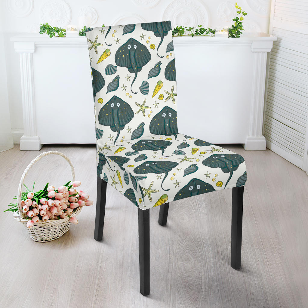 Stingray Pattern Print Design 03 Dining Chair Slipcover
