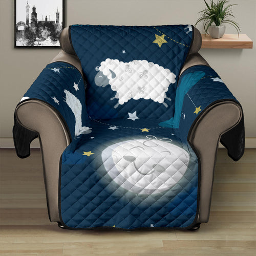 Sheep Playing Could Moon Pattern  Recliner Cover Protector