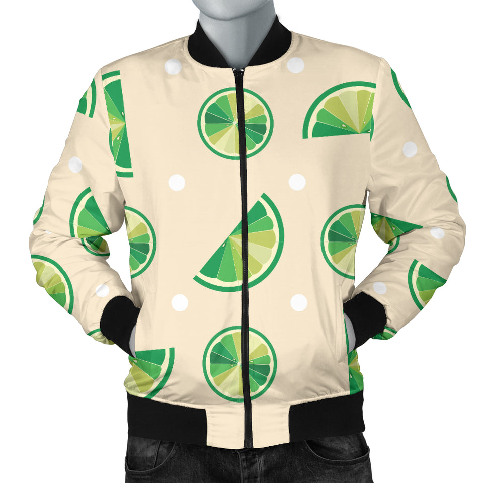 Lime Pattern Men Bomber Jacket